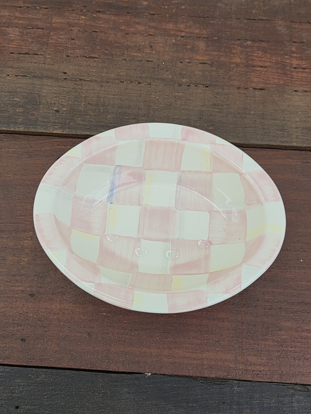 MacKenzie-Childs Rosy Check Soap Dish - Picture 7 of 10
